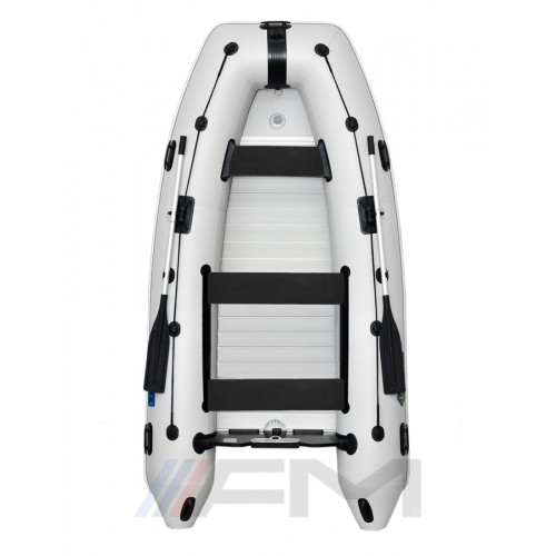 OMEGA - Надуваема моторна лодка с твърдо дъно и надуваем кил 340 KU Evolution ALF RT PT светло сива